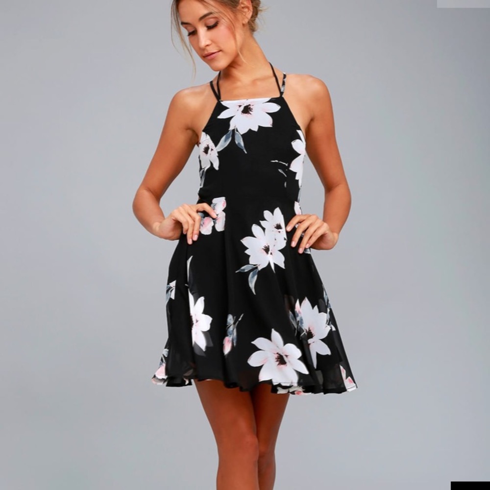 Black floral Dress